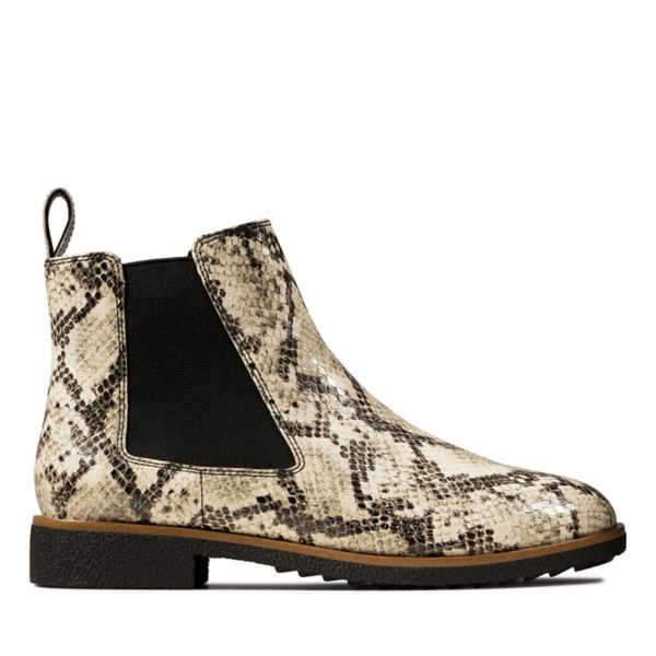 Clarks Womens Griffin Plaza Ankle Boots Snake | UK-2709561